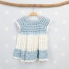Robe crochet blanche et bleu